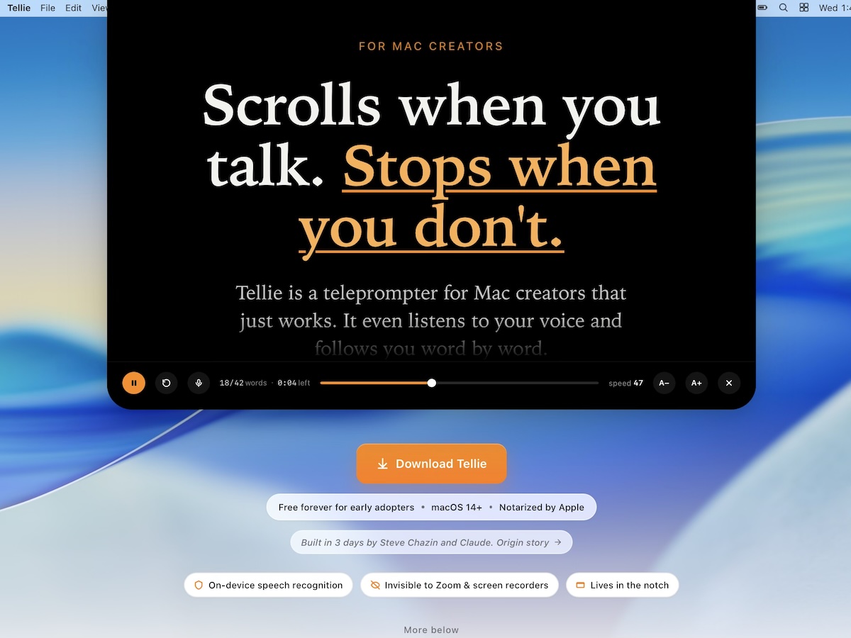 Tellie screenshot